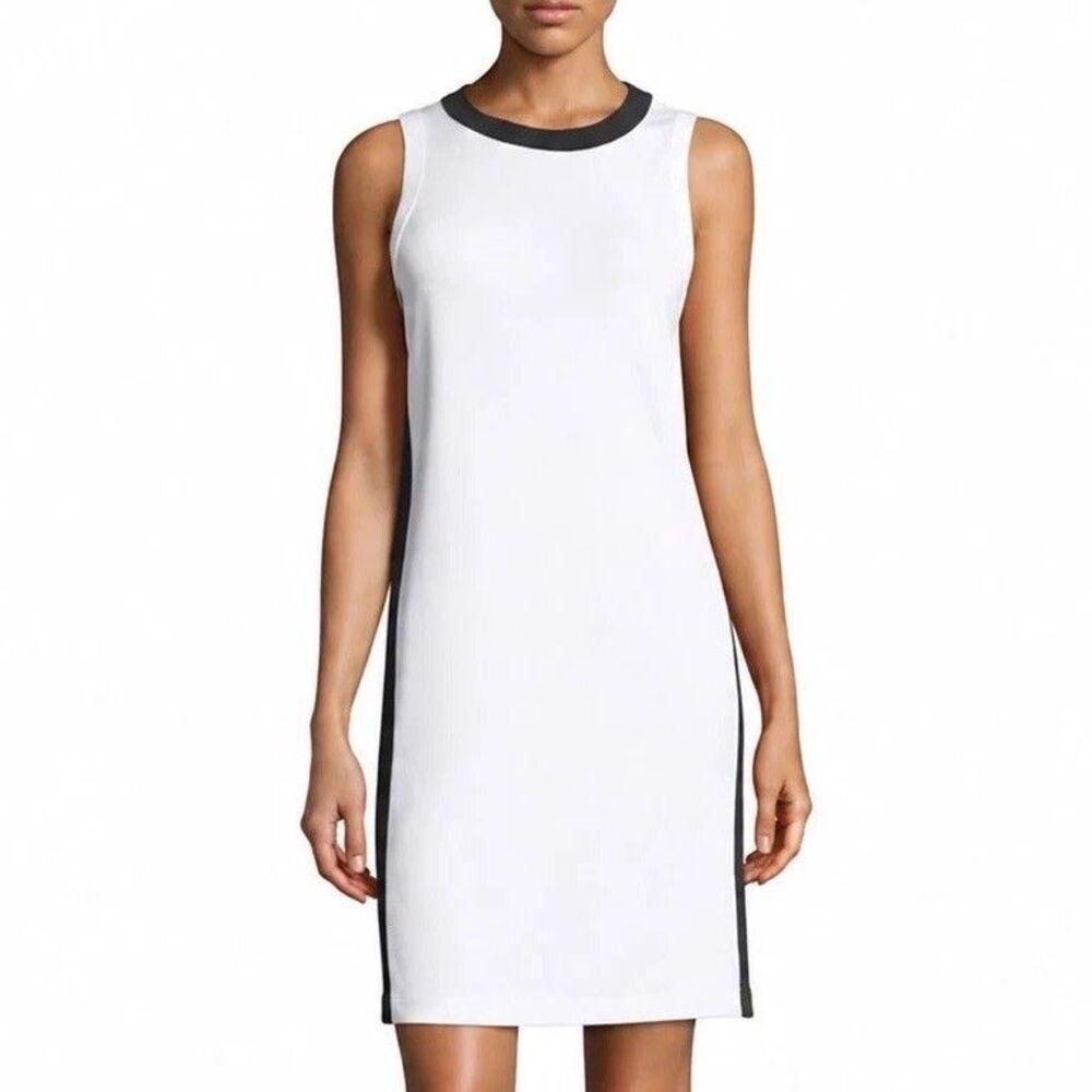 Rag & Bone Sam Dress S White Ponte Jersey Tank Contrast Trim Sleeveless Cotton